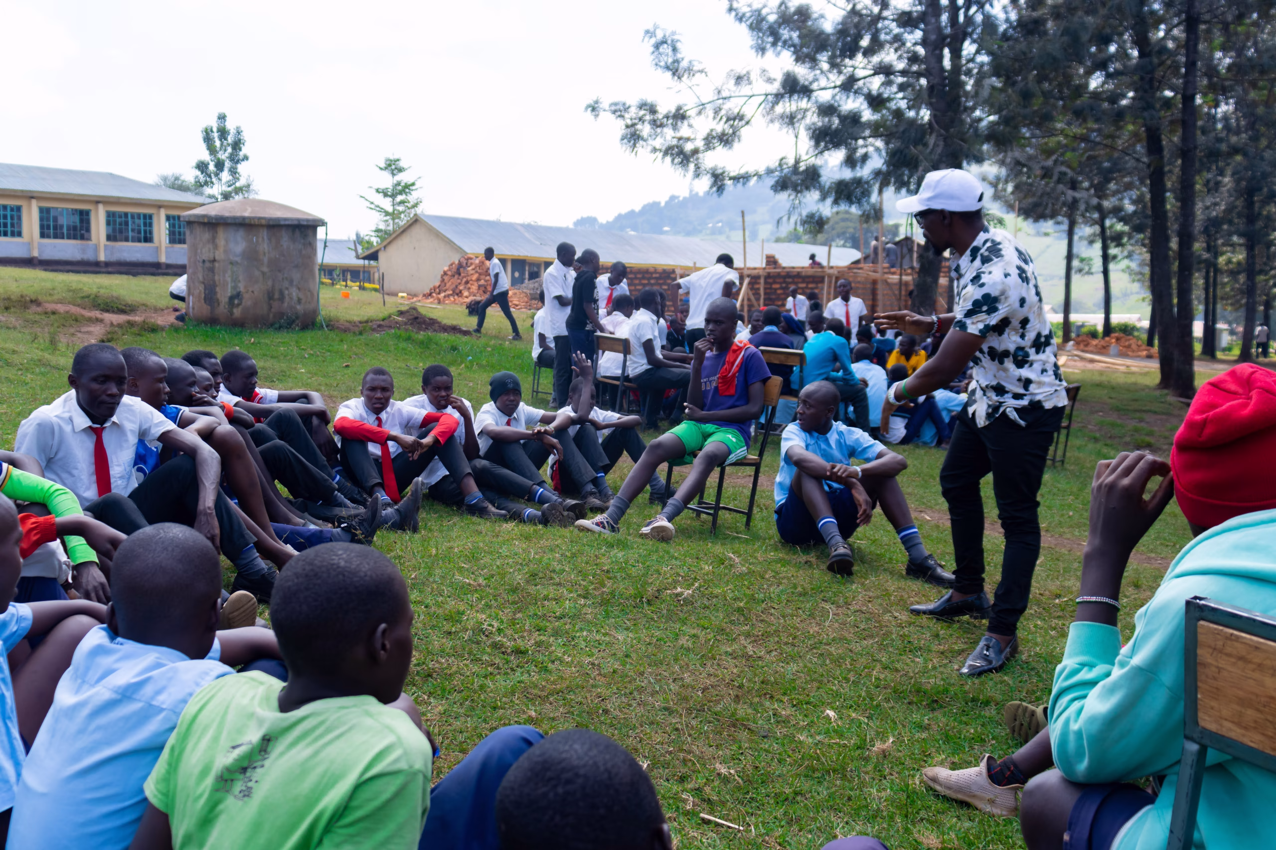 Bravin Yuri Speaking to Students at Enoosaen Primary School Kilgoris, Kenya